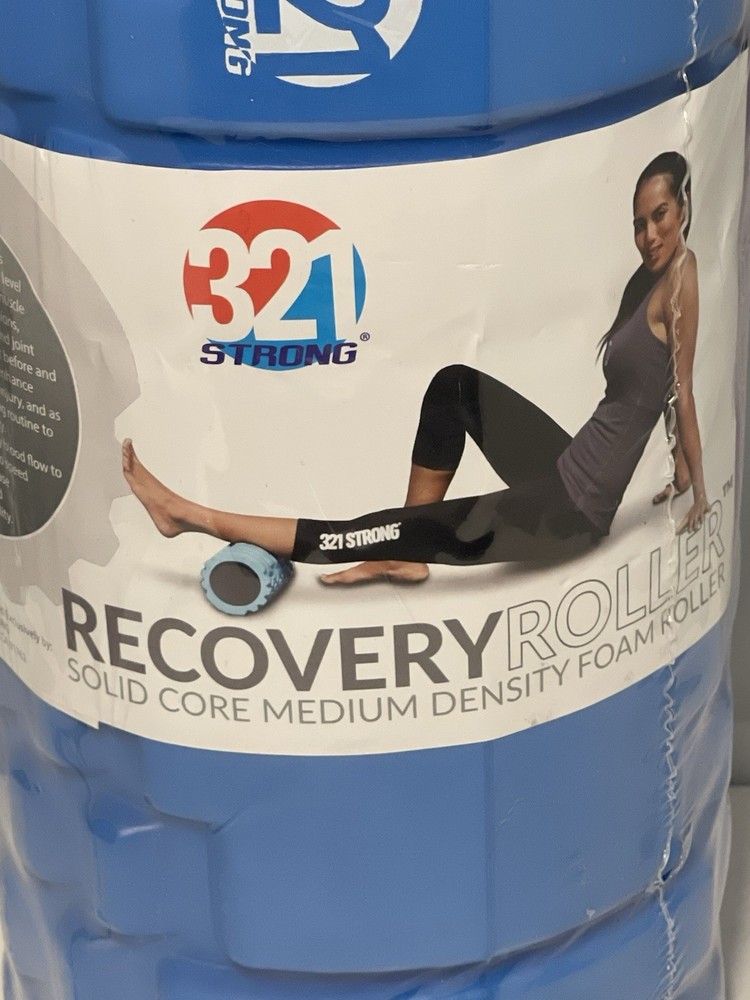321 Strong Recovery Solid Core Medium Density Foam Roller. Blue. NEW!!