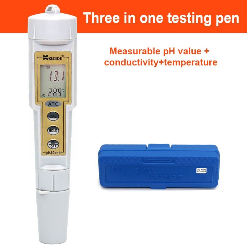 3-in-1 PH Meter Conductivity Meter for PH + Conductivity + Temperature CT-6322