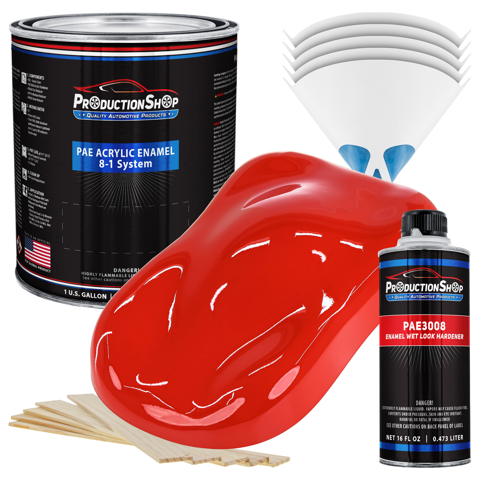 ProductionShop Bright Red Acrylic Enamel Gallon Kit, Auto Paint