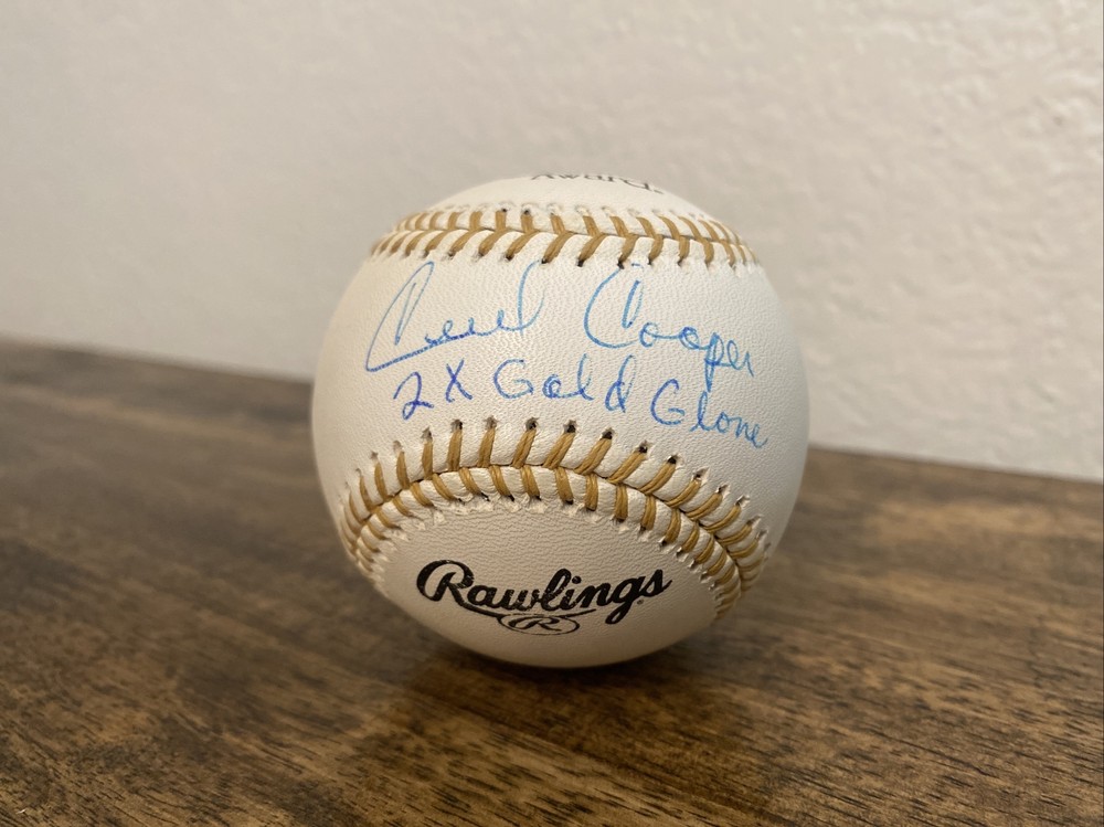 Cecil Cooper Signed Gold Glove Baseball