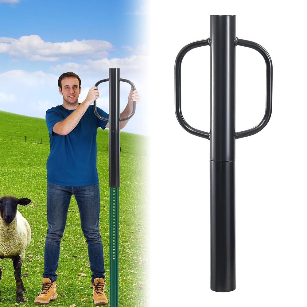 Fence Post Driver, 20LBS Fence Post Driver with Handle, 2.7 Inch Inner Diameter