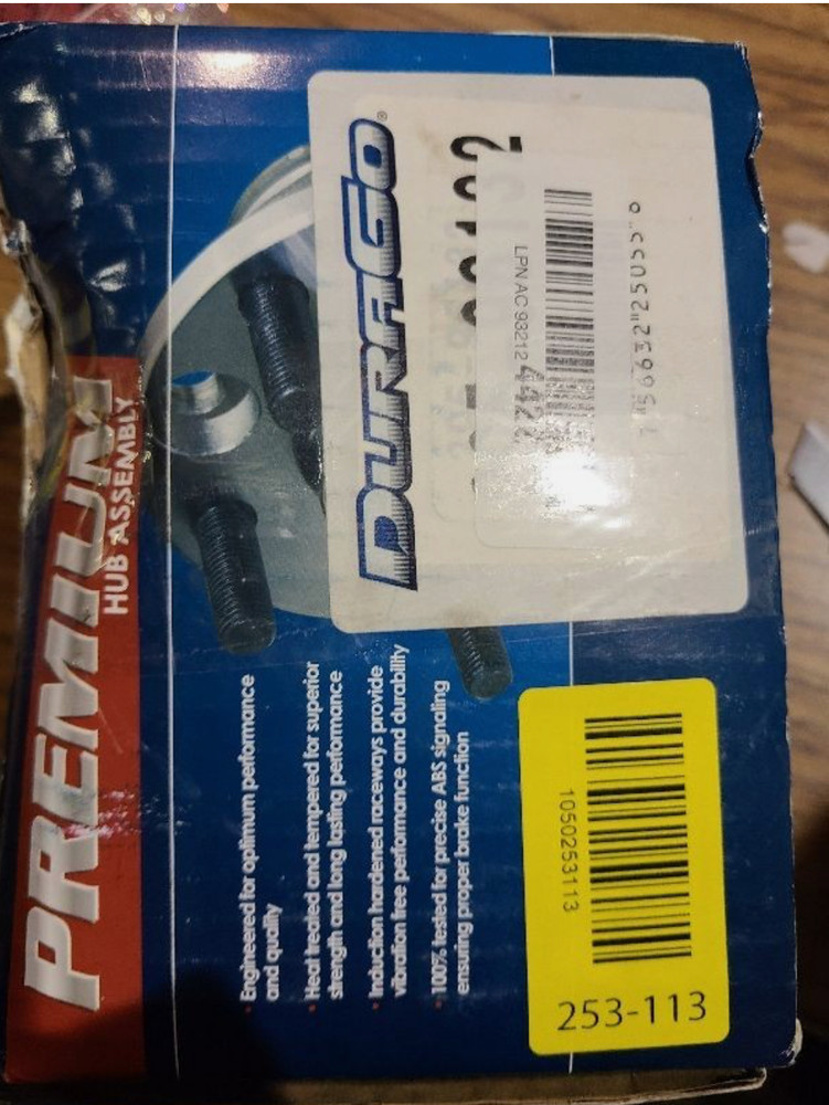 DuraGo 29596132 Front Wheel Hub Kit