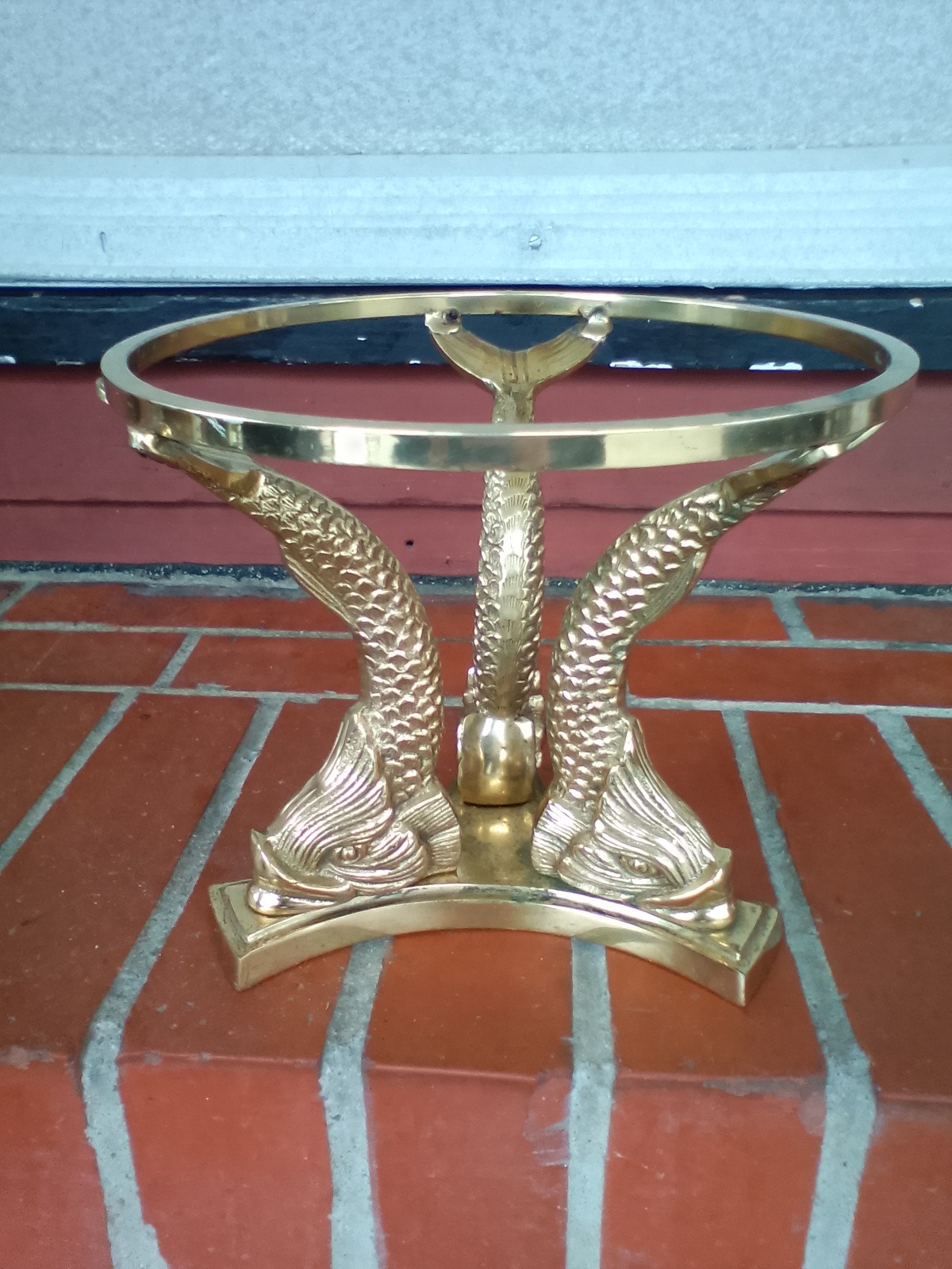 Bronze / Brass Dolphin Koi Fish Pedestal Centerpiece