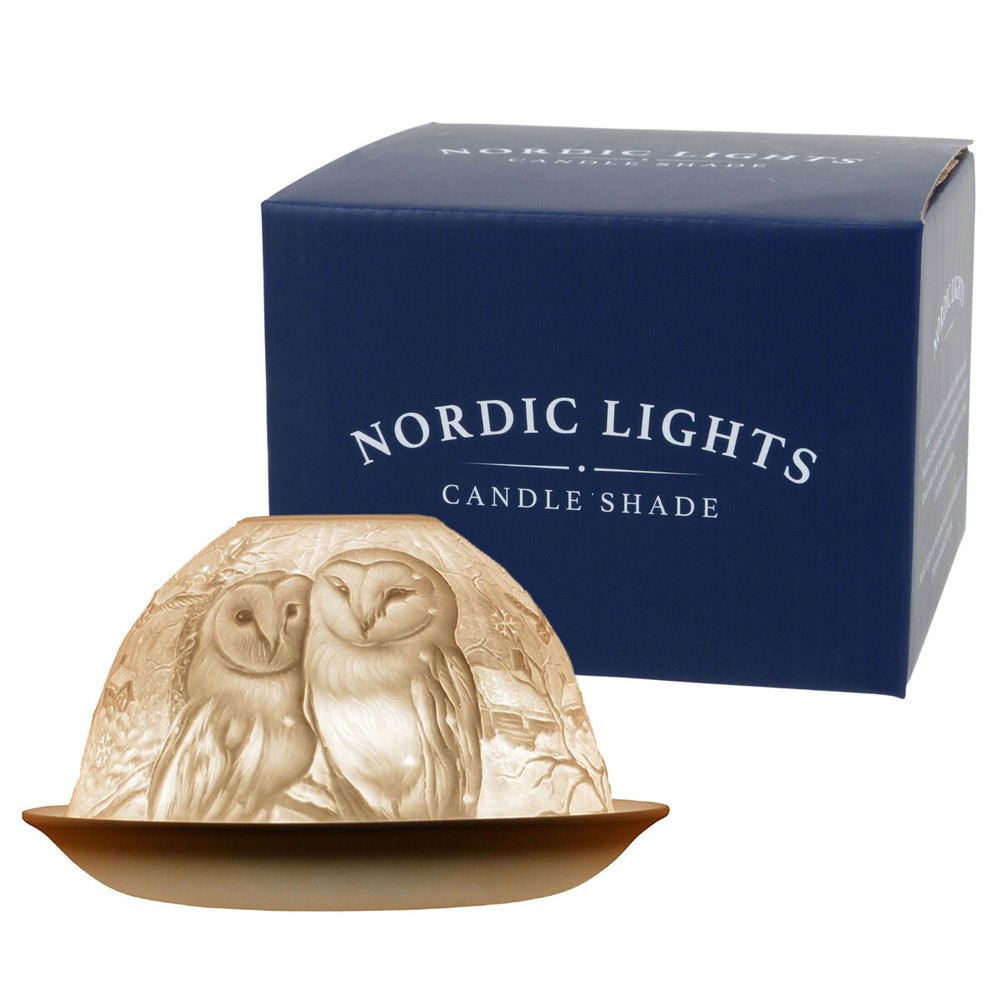 Nordic Light "Owls" Candle Shade White Bone Porcelain