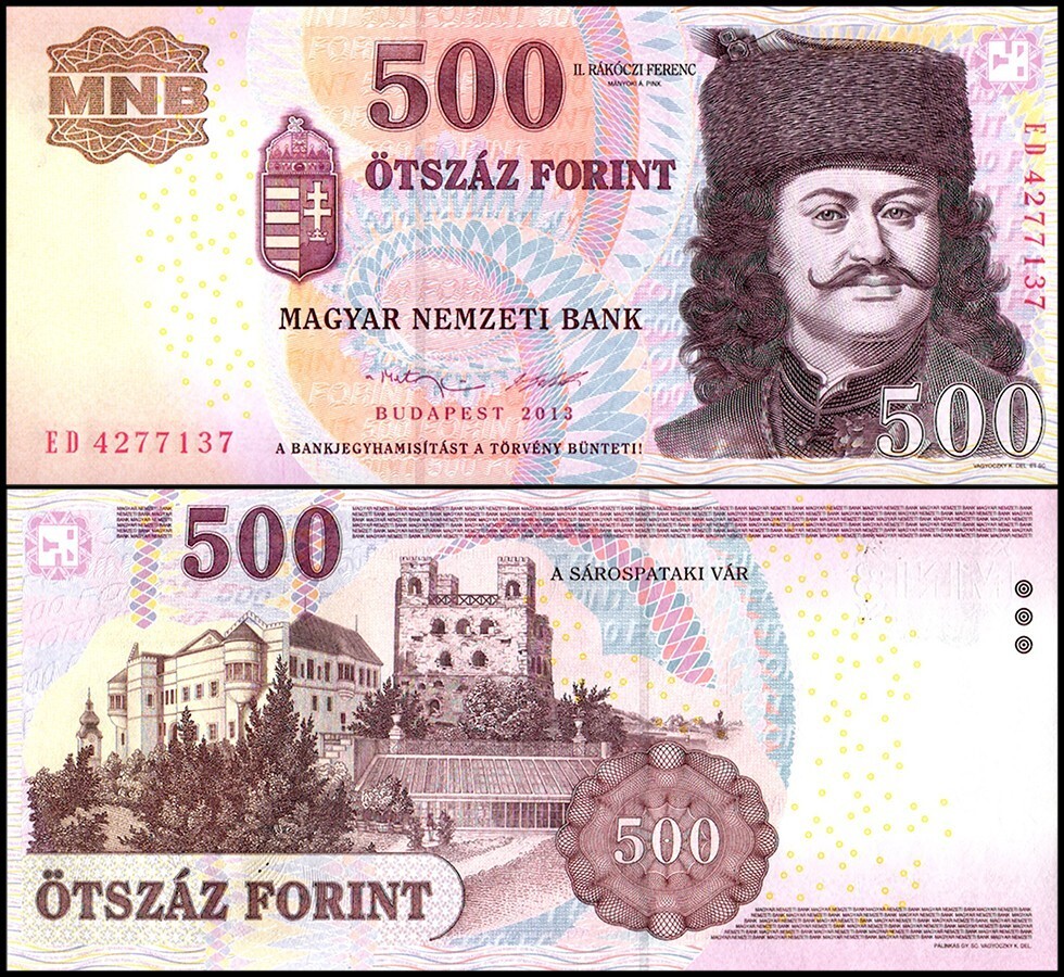 Hungary 500 Forint, 2013, P-196e, UNC