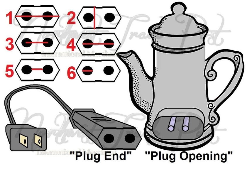 Replacement 6ft Power Cord for Vintage Small Appliance - 2 Round Pin 1/2" Spaced