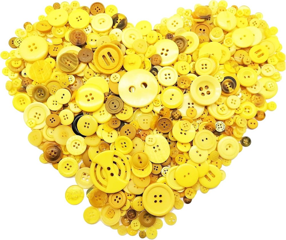 600-700Pcs Yellow Buttons for Crafts Bulk Craft A,