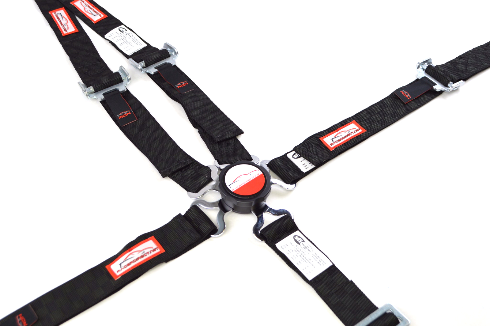 QUARTER MIDGET RACE HARNESS CAM LOCK 2" SFI 16.1 PULL UP BLACK CHECKERBOARD