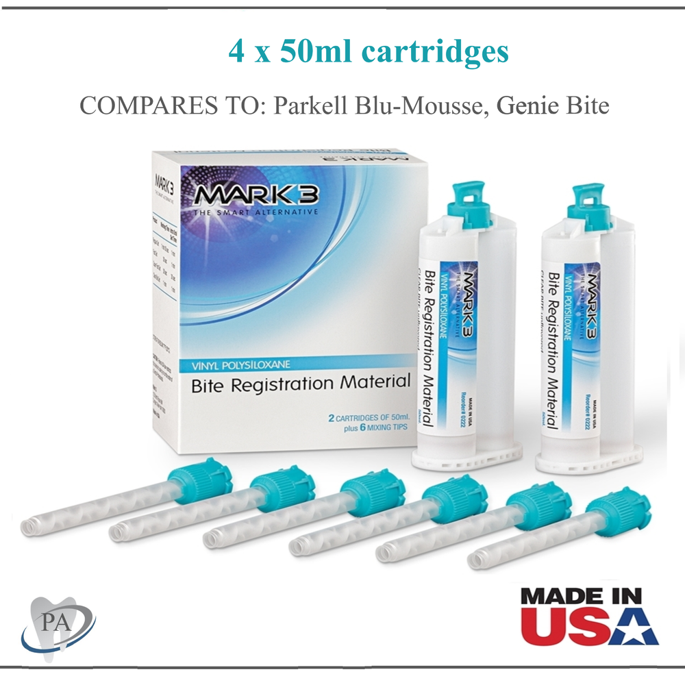 Dental Bite Registration Material, VPS FAST SET SUPER FAST or REGULAR SET, 50ml