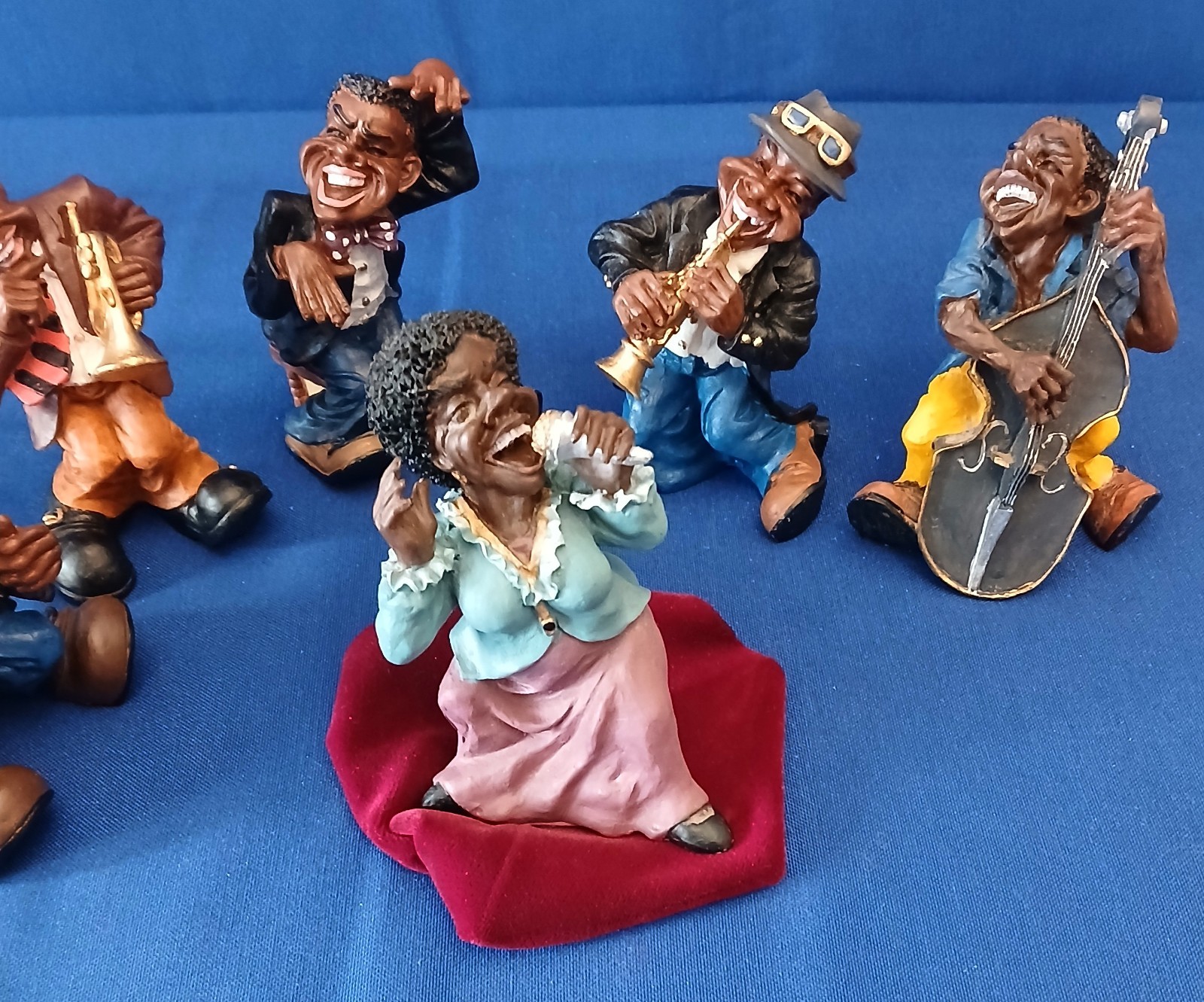 Rare SHUDEHILL Vintage HARLEM JAZZ BAND Music Figurines~Black Americana~ England