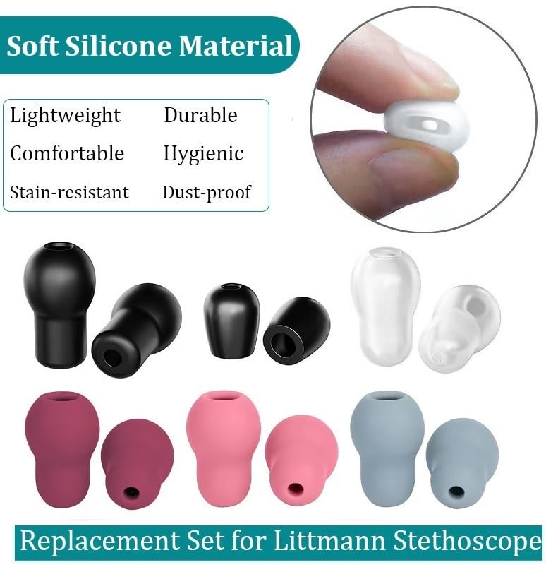 12pcs Soft Stethoscope Ear Tip Piece Replacement for Littmann Stethoscope, 3 ...
