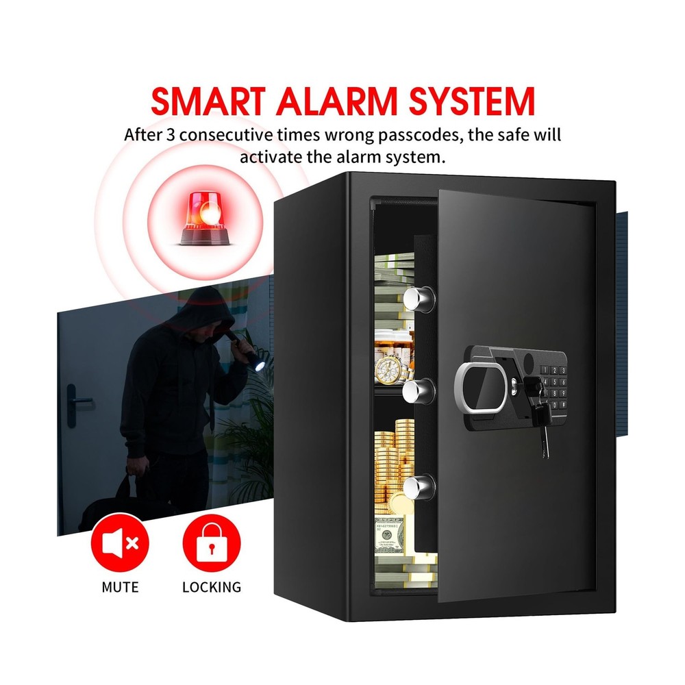 3.4 Cub Large Home Safe Fireproof Waterproof, Digital Security Fireproof Safe...