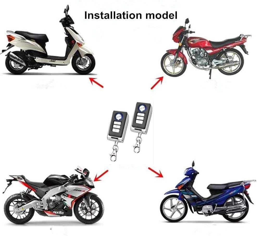 DC12V Motorcycle Anti-Theft Alarm Security System Remote Control Engine Start Bi