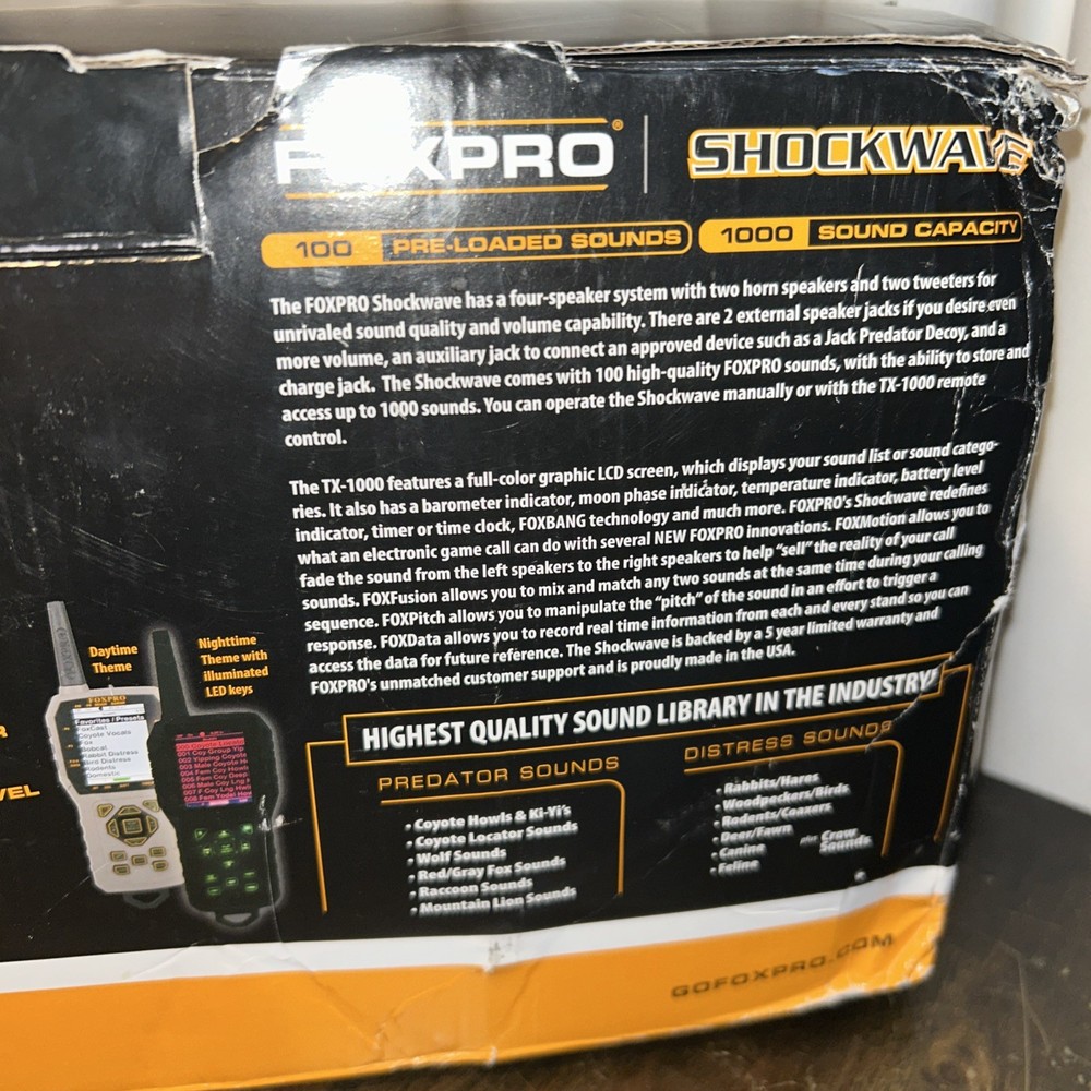 FOXPRO Shockwave Electronic Predator Call 100 Preloaded Sounds MSRP $549