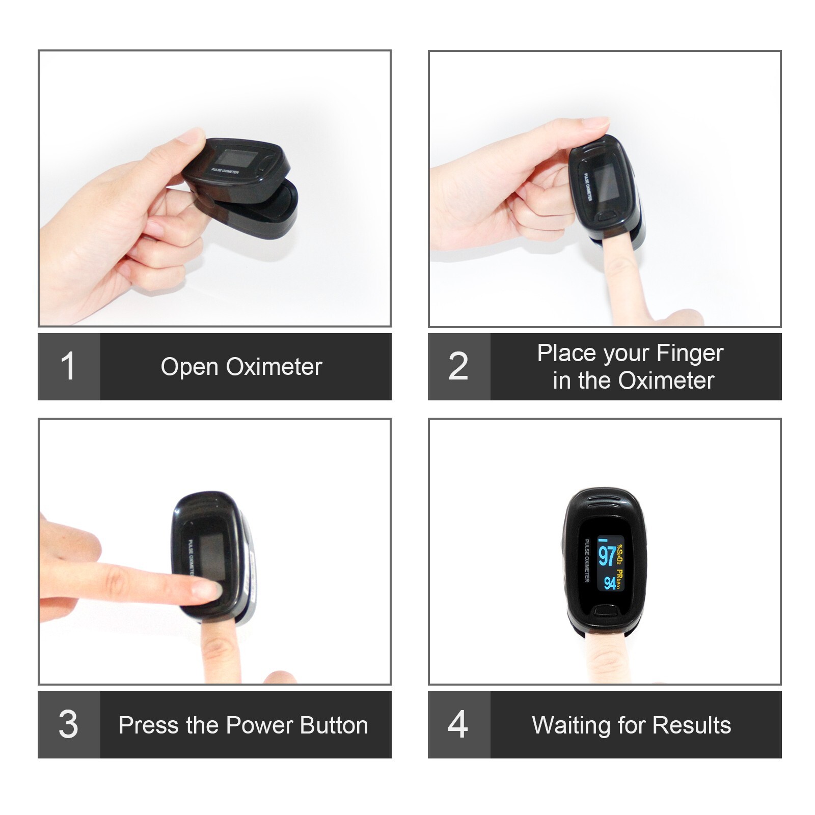 CONTEC Finger Pulse Oximeter OLED Blood Oxygen Meter Spo2 Heart Rate Monitor New