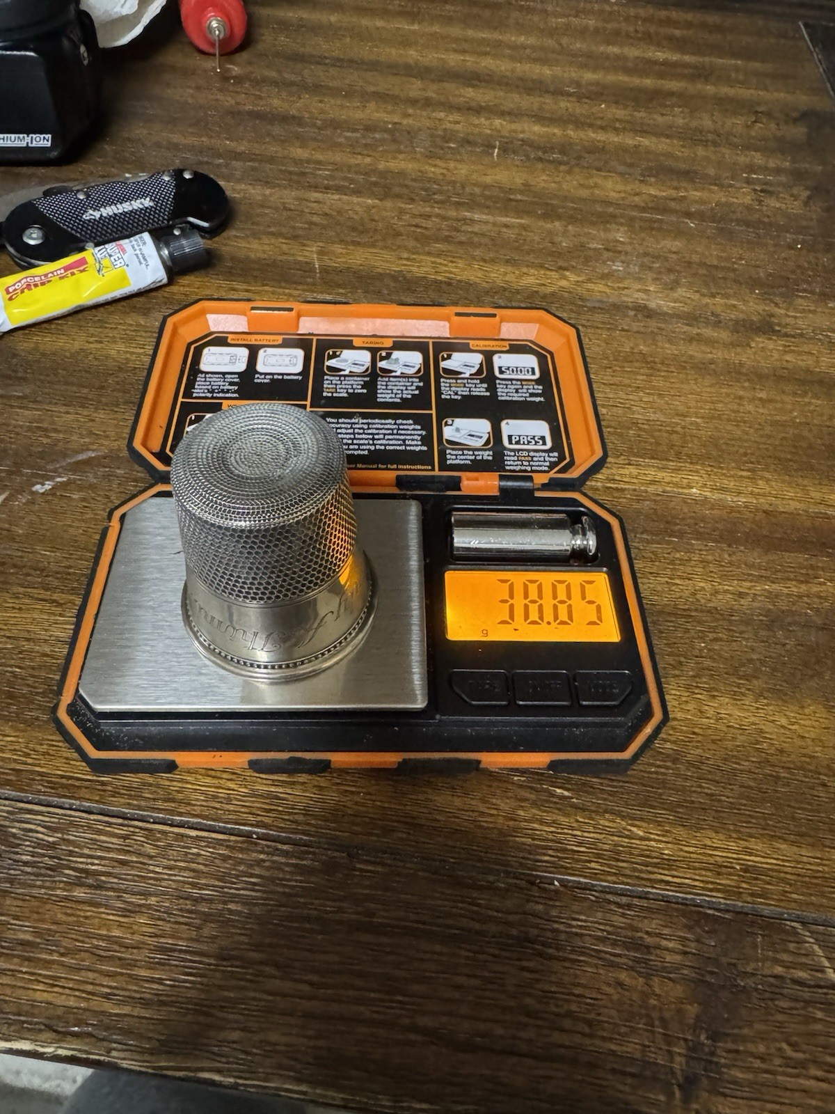 Antique Sterling "Only A Thimble Full" Shot Glass By Charles Thomae