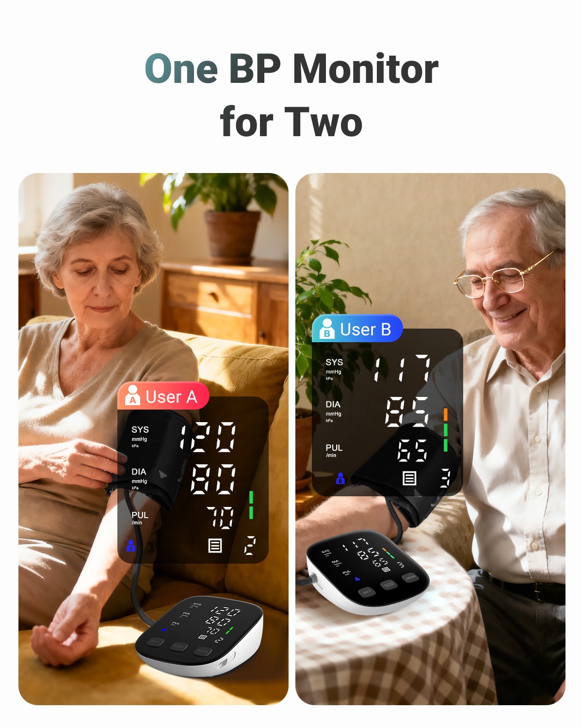 Automatic Blood Pressure Monitor Upper Arm Electronic BP Machine with Pulse Rate