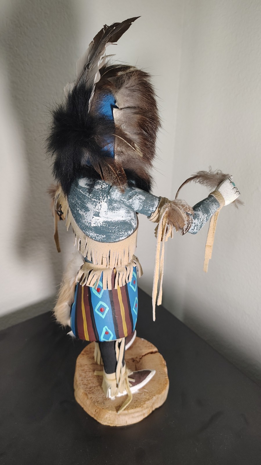 13" Signed Jean Yazzie Navajo Ya’i Corn Dancer Kachina Doll Hand Carved Wood