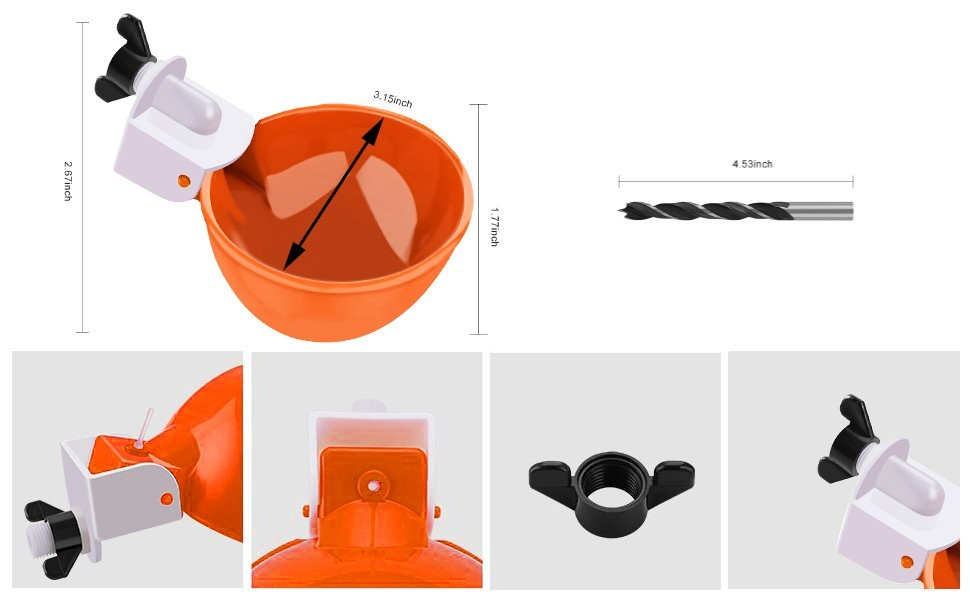 8 PCS Chicken Automatic Watering Cups Drinker Waterer for Duck Quail Hen Poultry