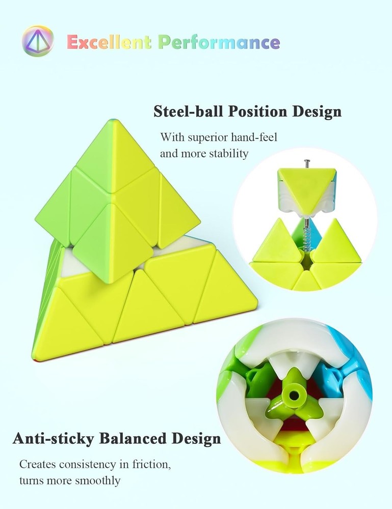 Speed Cube Set - 2x2x2 & 3x3x3 Magic Cubes | Eco-Friendly, Smooth Turning