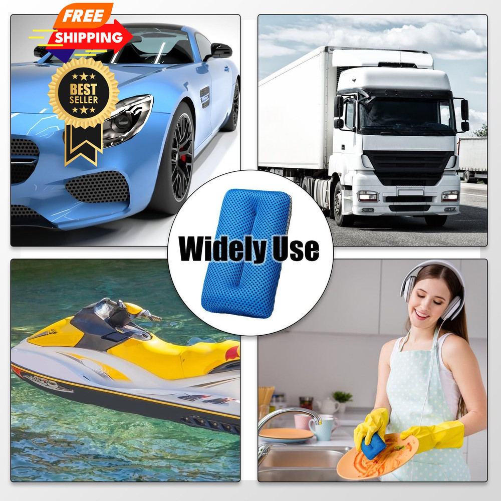SiliFine Two Sided Bug and Tar Sponge Microfiber Scrubber Car for...