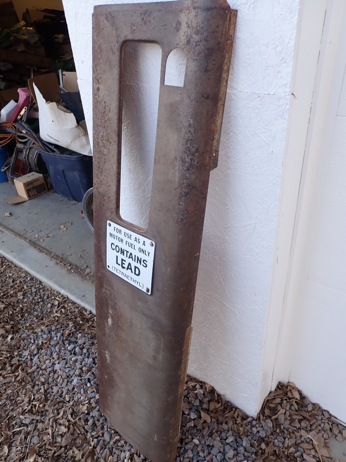 Vintage 1950s Gas Pump Side Panel / Door With Porcelain Sign