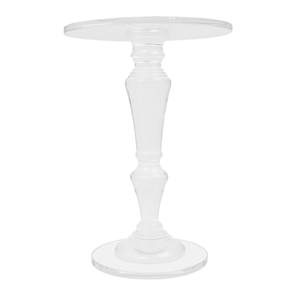 Acrylic End Table, Clear Side Table, Modern Coffee Table With Round Tabletop