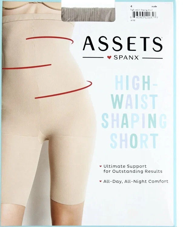 ASSETS Spanx High Waist Shaping Short, Nude, Size 4