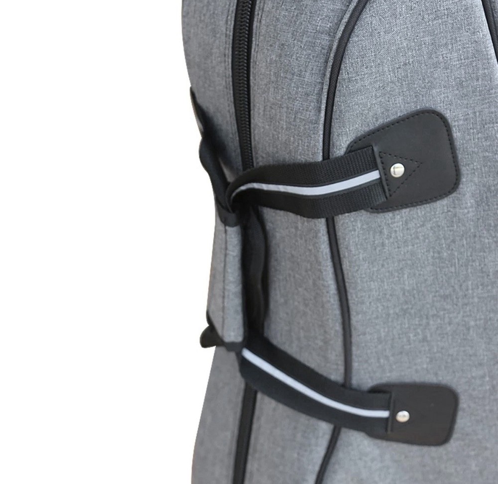 4/4 Cello Gig Bag Case with Multiple Pockets, Handle, straps, light Gray