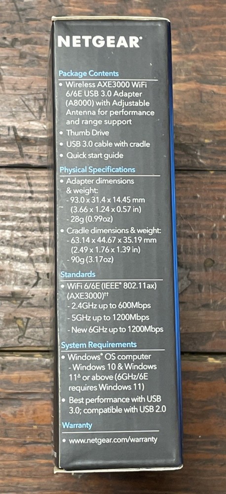 New NETGEAR Nighthawk AXE3000 WiFi USB Adapter A8000