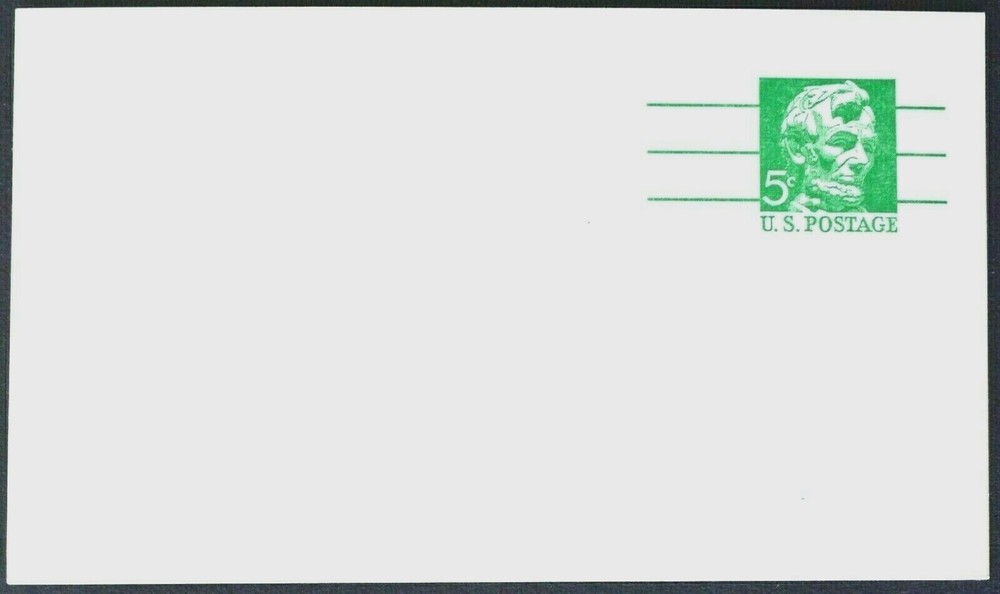 1968 US Sc. #UX55 postal card, 5 cent, mint, sharp corners, excellent condition