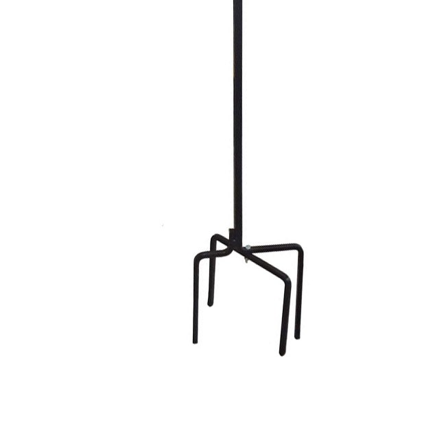 Erva Adjustable Four Hanger Shepherd Hook, Black, 4.5' to 7'