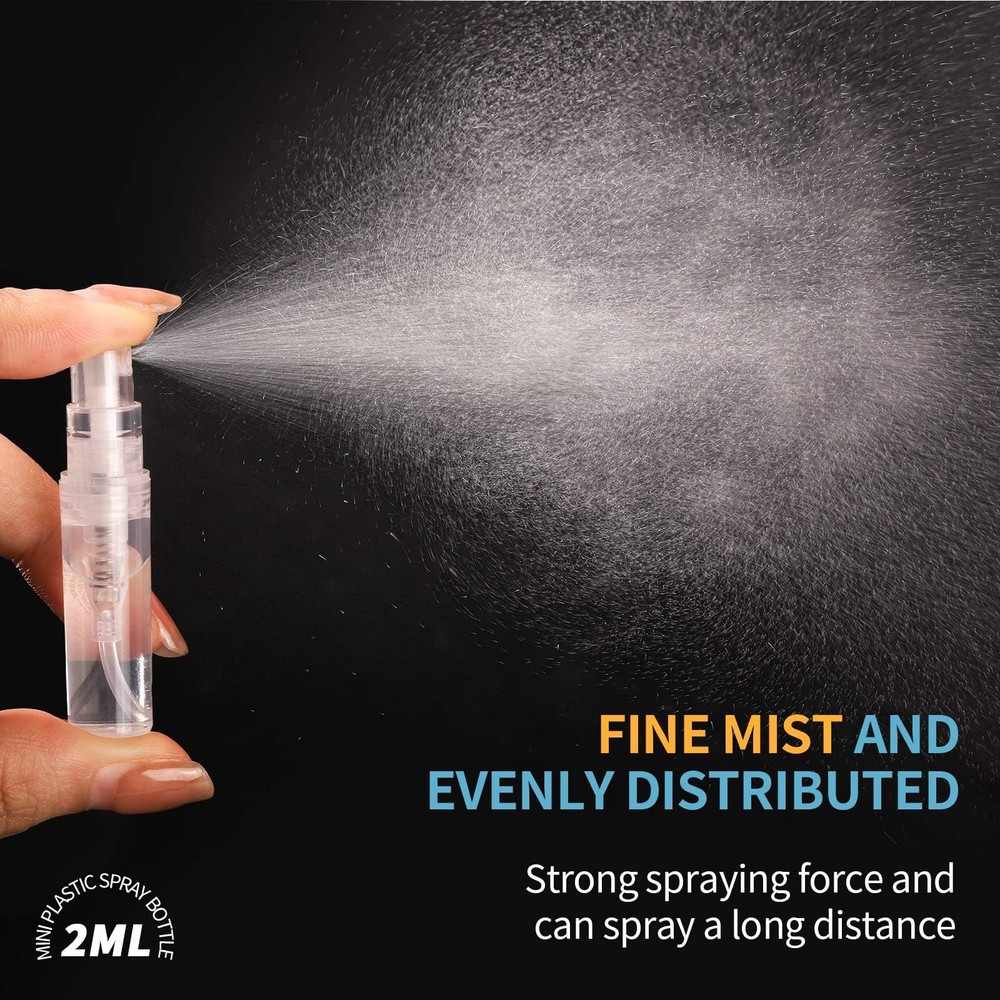Fandamei Mini Spray Bottle, 60PCS 2ml Clear Plastic 2ml, clear