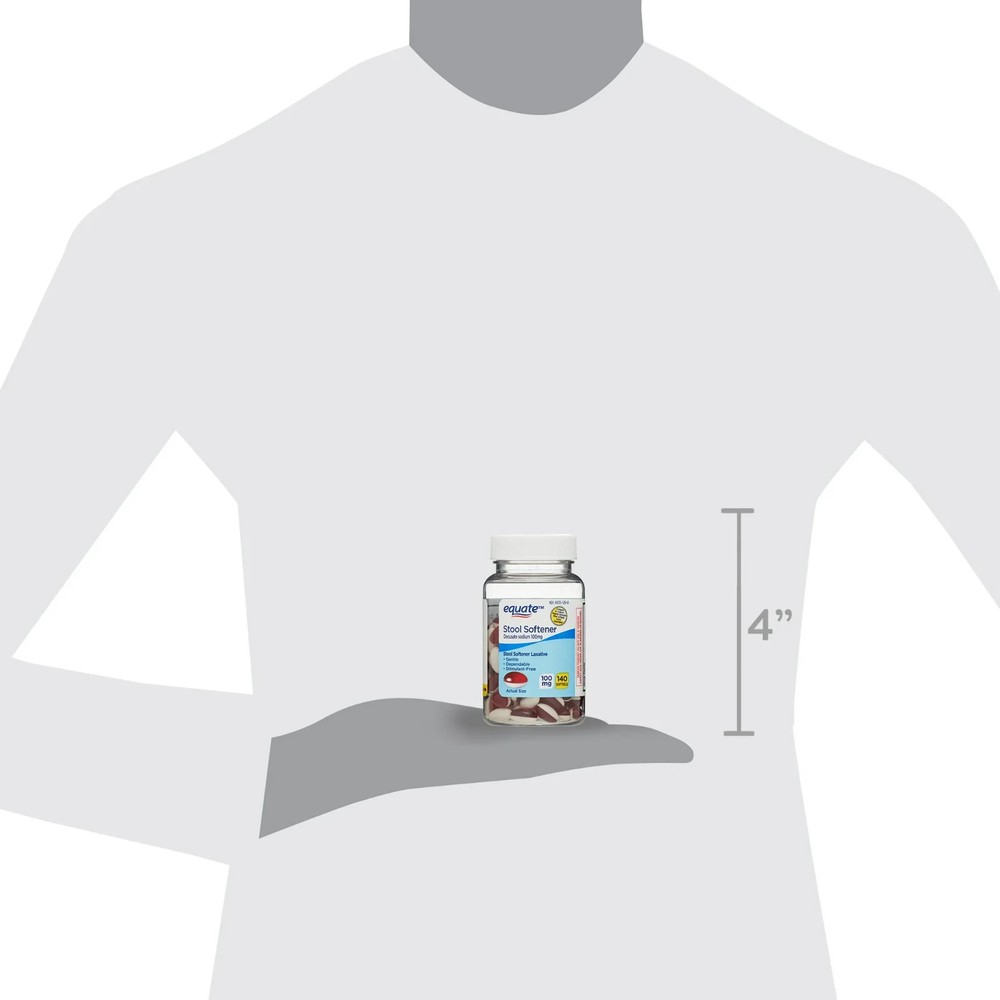 Equate Stool Softener Laxative Softgels for Constipation, 100 mg, 140 Count