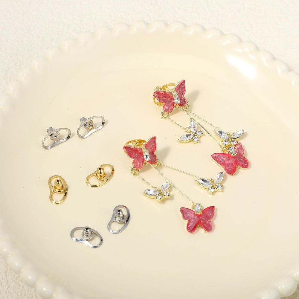 8 Pcs Earring Lifters Backs for Droopy Ears, Locking Earring Backs Replacements