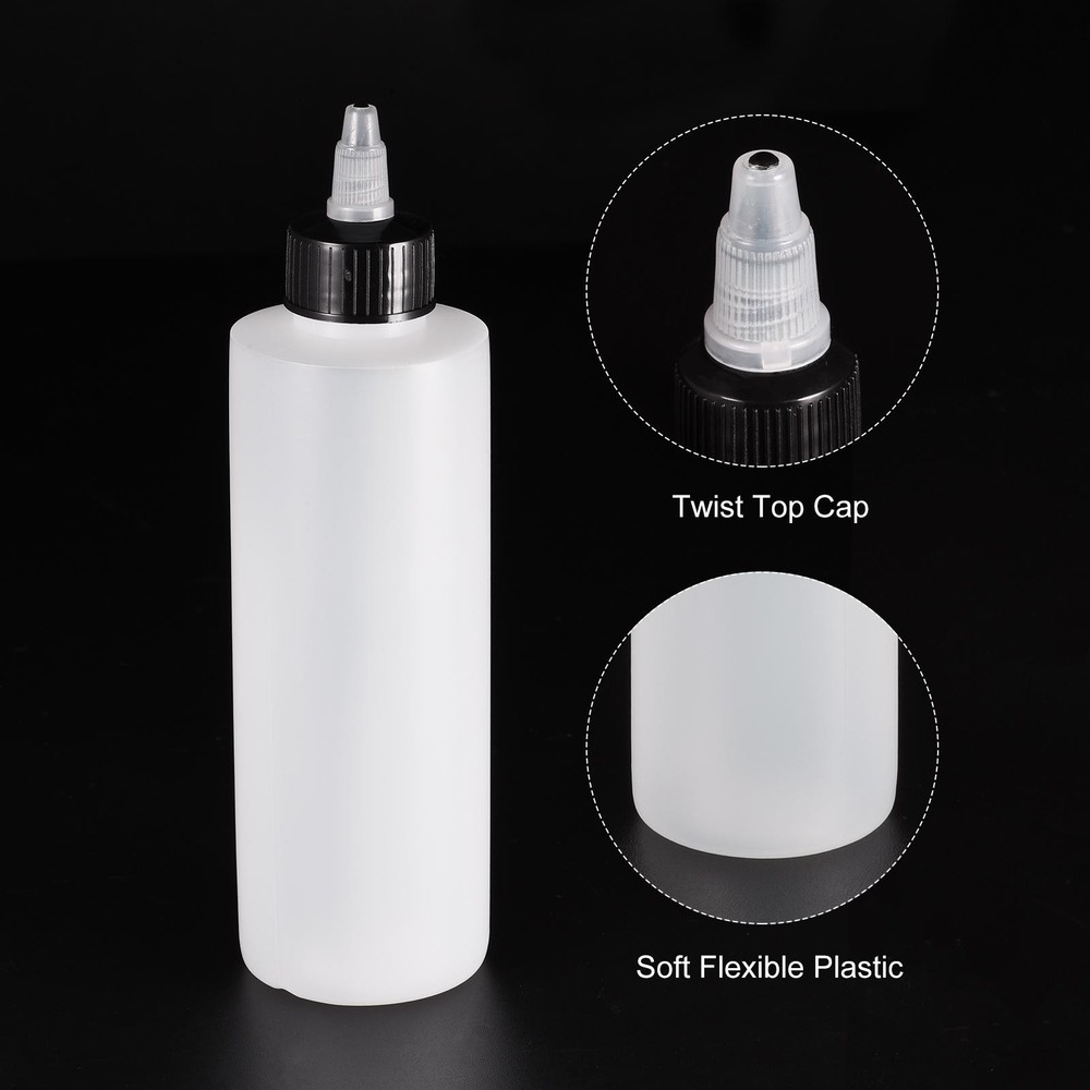 5Pcs 300ml Empty Squeeze Bottles Dispensing Bottle with Twist Top Cap