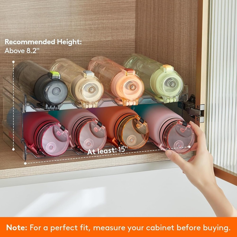 Durable 2-Tier Bottle Holder - Modern Storage Solution for Bottles & Tumblers