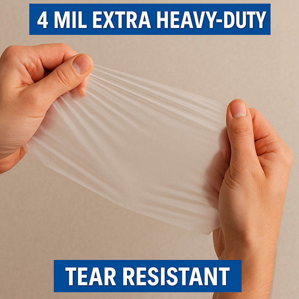 Clear Plastic T-Shirt Grocery Bags 3 Mil Heavy Duty Reusable 1/6 21x6.5x11.5