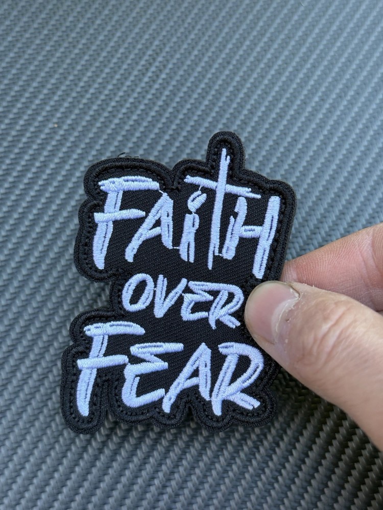 Faith Over Fear Religious USA Christian Hook Loop Patch