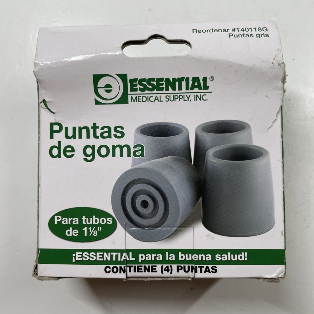 Essential Medical Supply Replacement Walker/Commode Tips, Gray, 1 1/8"