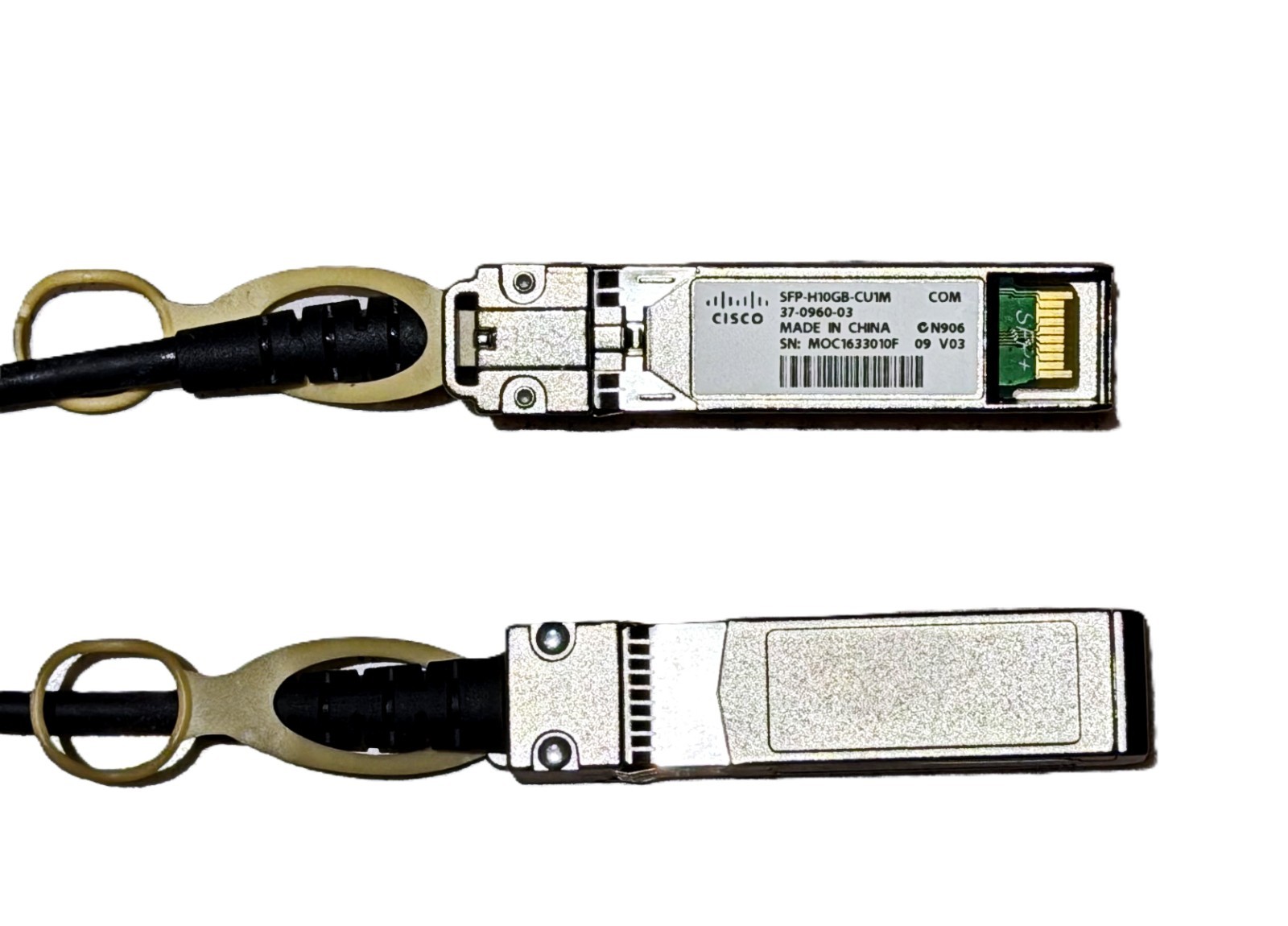 Lot of 5 Cisco SFP-H10GB-CU1M (COPQAA4JAB) Copper Twinax 3 Meters Cables