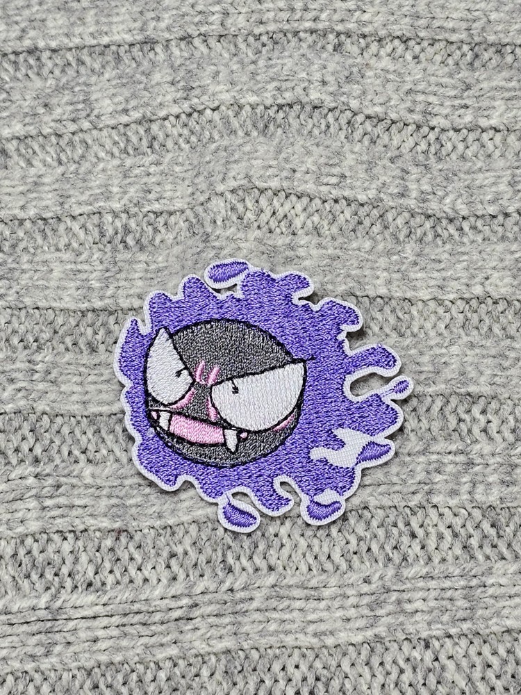 Gastly Pokemon Embroidered Iron On Patch