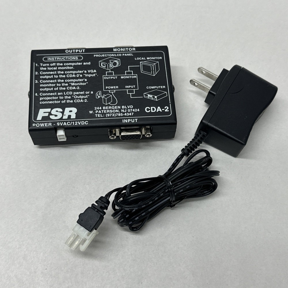 FSR CDA-2 Computer Video Distribution Amplifier With Power Supply