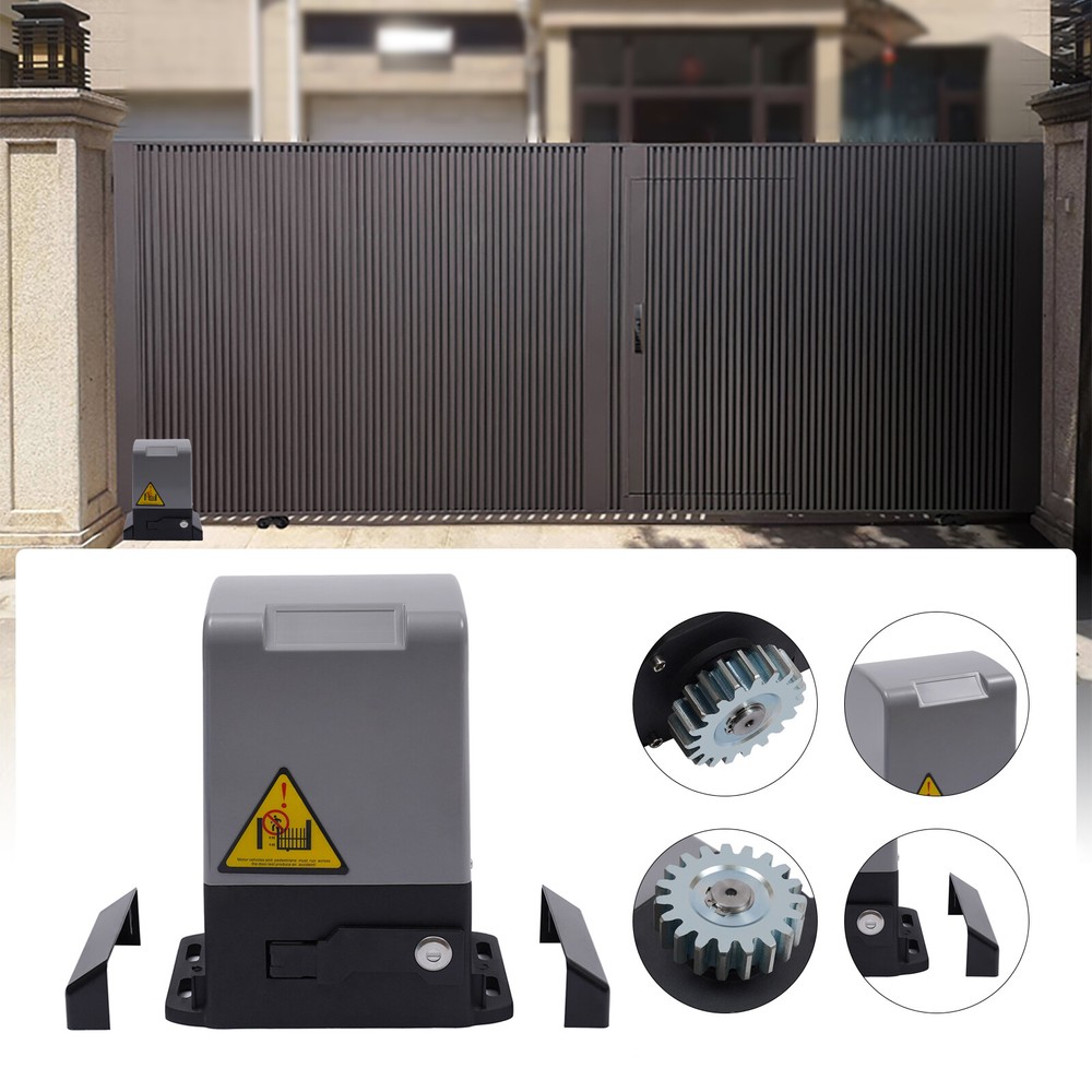 Automatic Sliding Gate Opener Rack Driven with 2 Remotes & Complete Kit 2700 lbs