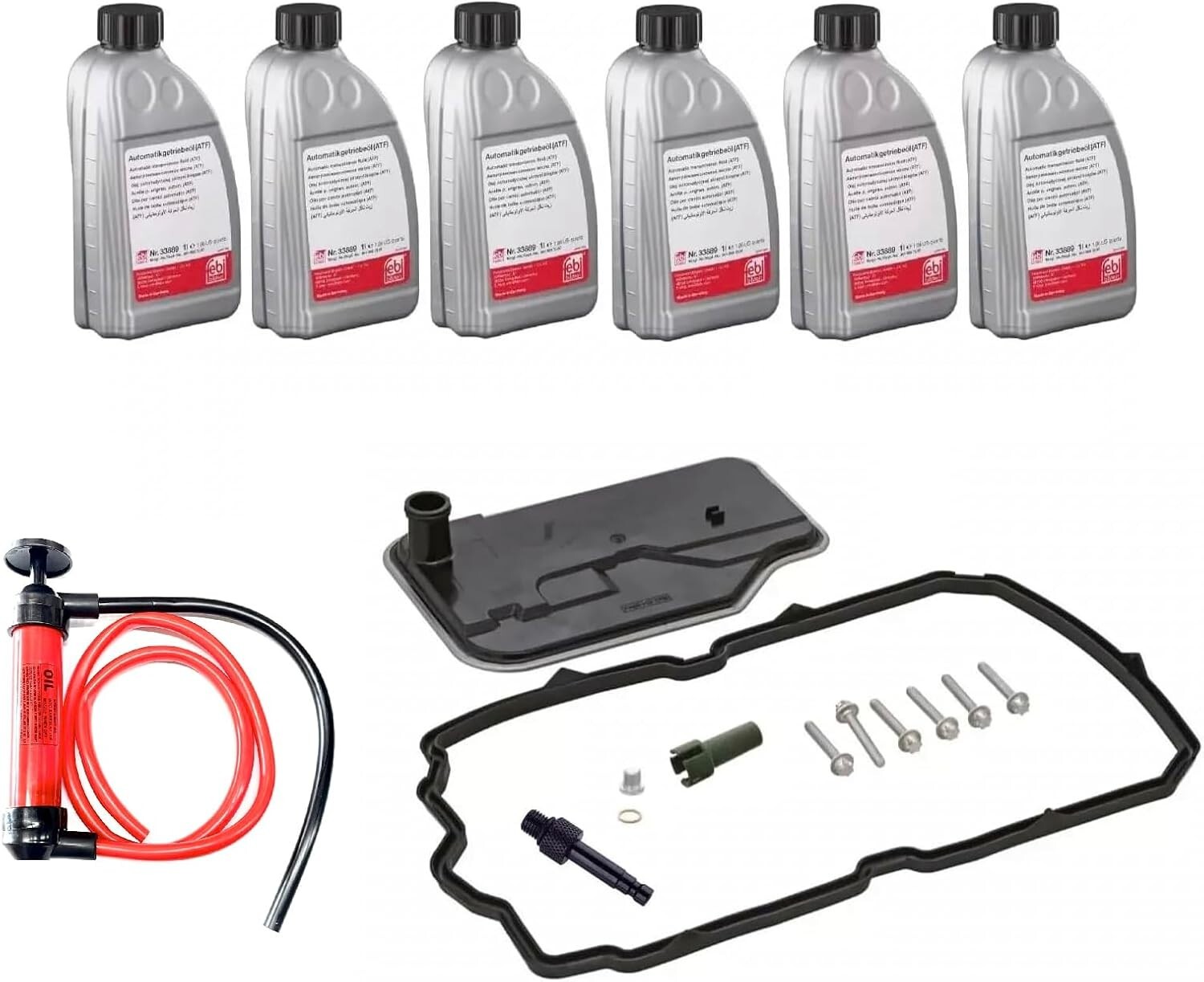 Transmission Service Kit: 6L ATF, Filter, Gaskets, Pan Bolts for Mercedes 2010+