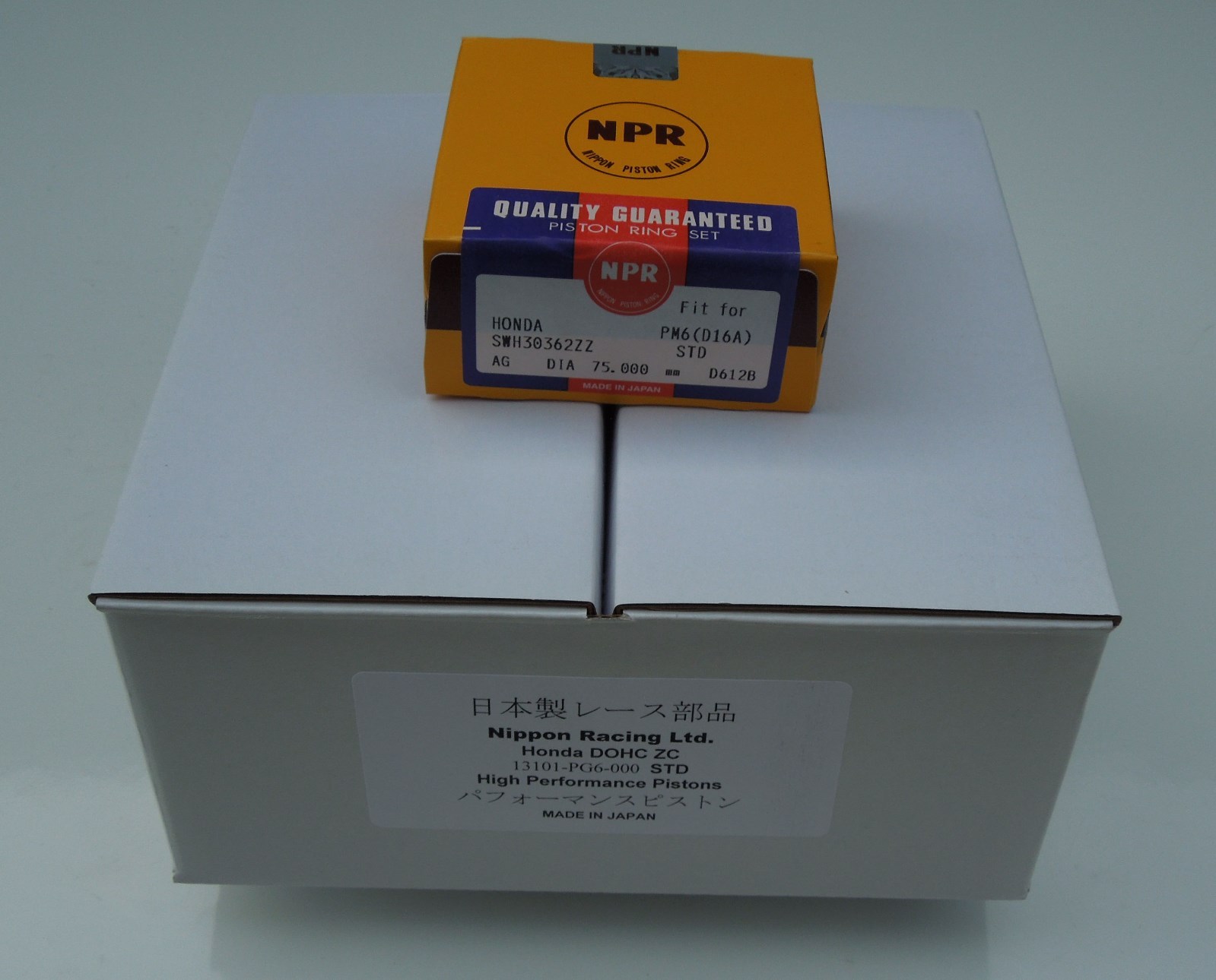 NIPPON RACING HIGH COMPRESSION JDM HONDA PG6 D16 PISTONS RINGS D16A D16Z6 75mm