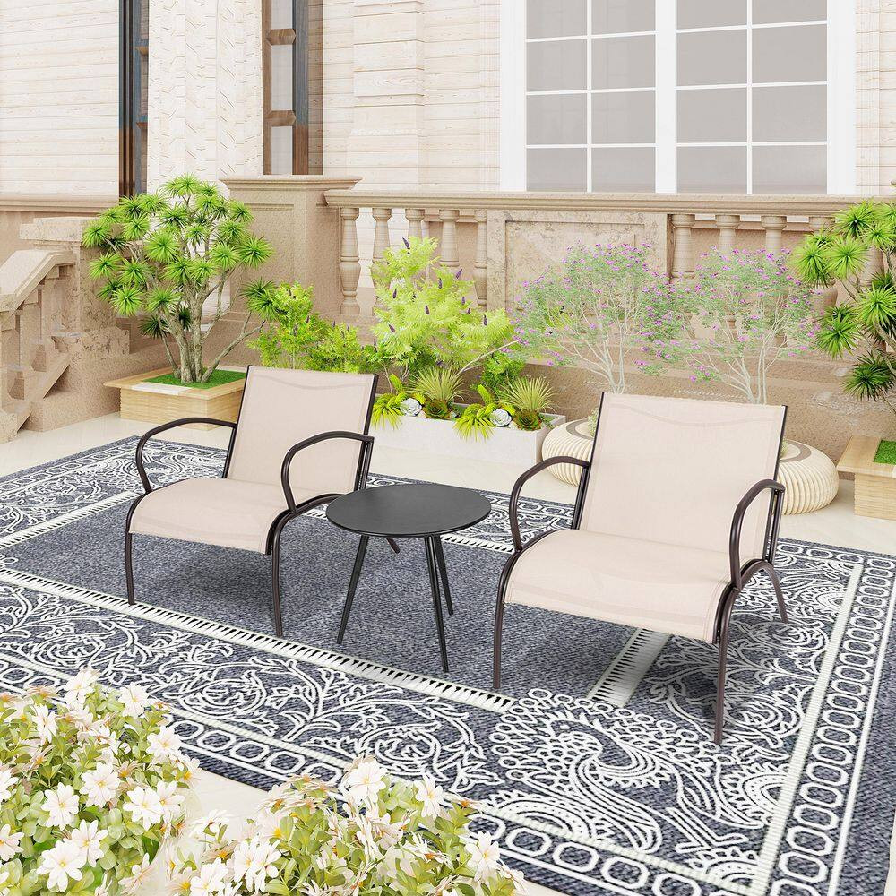 3 Piece Metal Patio Conversation Seating Set