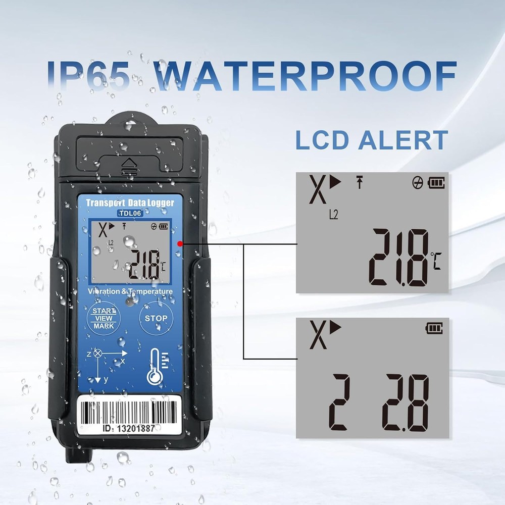 Tzone Vibration Data Logger 3-Axis Shock Datalogger USB with Temperature Reco