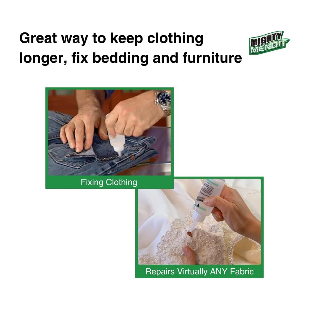 Mighty MENDIT™, Permanent Fabric Adhesive, Flexible Stretchable Washable,...
