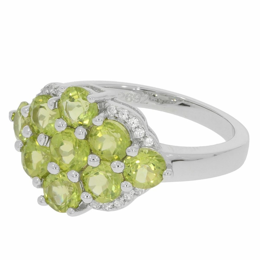 Sterling Silver Semi Mount Ring Setting RD 4x4mm Cluster Ring Topaz Solid